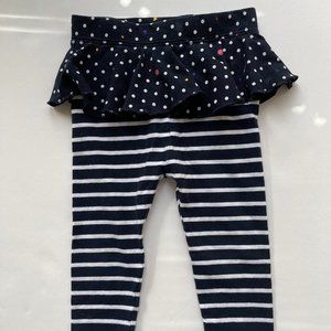 Joe Fresh 12 - 24 month legging pants, cute polkadot ruffle on stripe pants